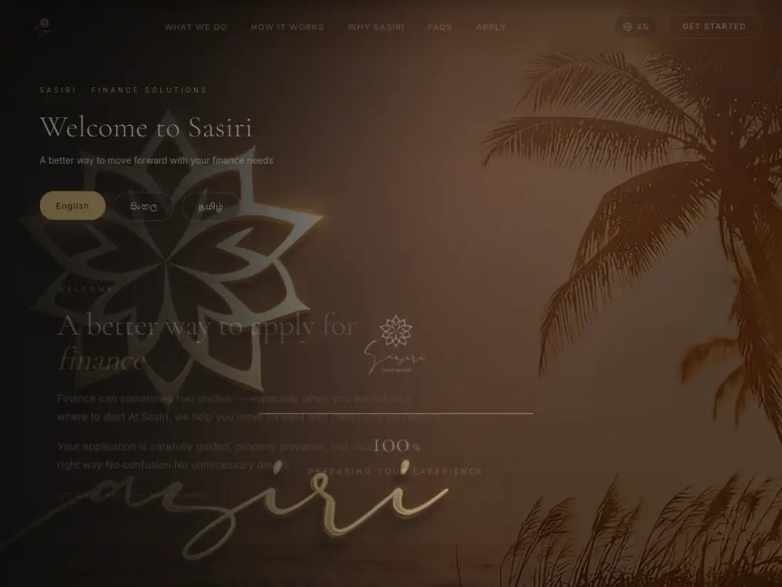 Sasiri — live site